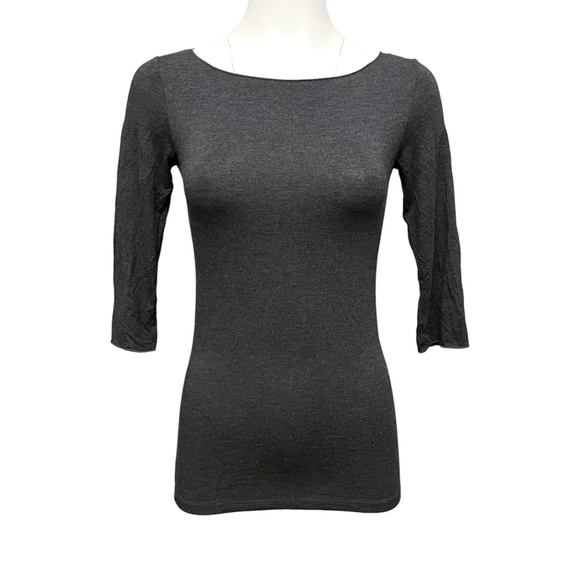 Majestic Filatures Women's Gray Deluxe 3/4 Sleeve Teeshirt Soft Touch Size 1 XS - Picture 1 of 6